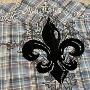 ROAR Mens Plaid Long Sleeve Button Up Shirt Resilience Embroidered Sz XL